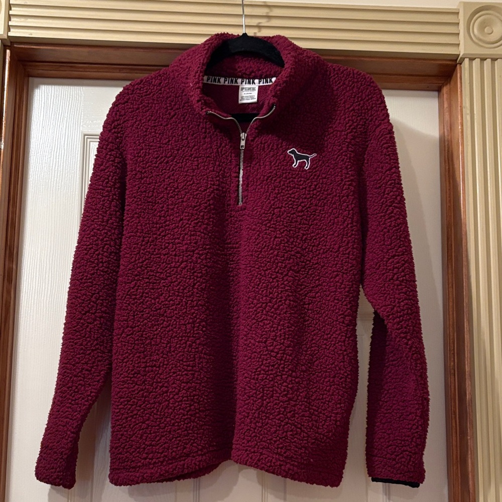 Victoria's Secret Burgundy Sherpa Pullover